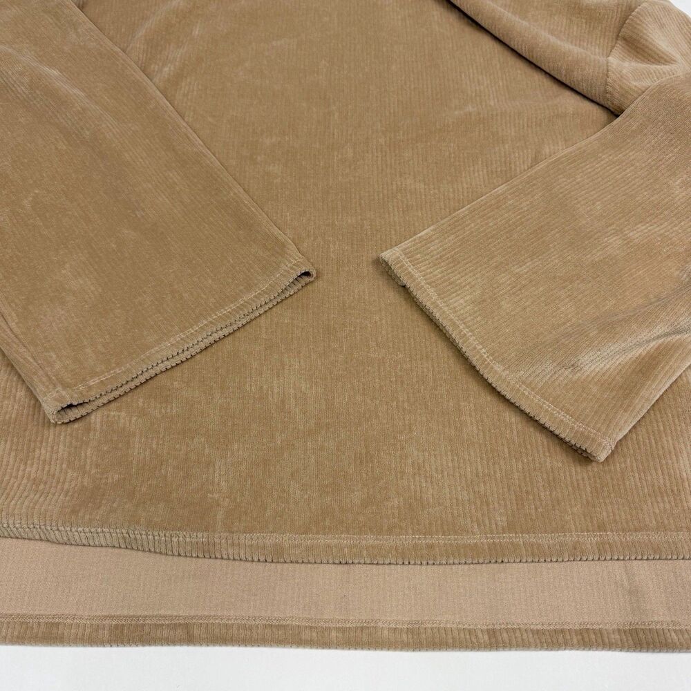 NEW DG2 Diane Gilman Ribbed Cowl Neck Beige Long Sleeve Lounge Top Cozy Large - Picture 5 of 9